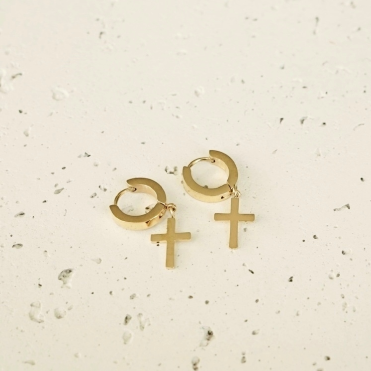Cross Earring (Gold)